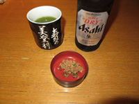 ビールとお通し