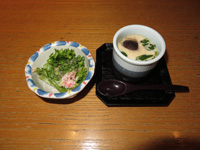 ミニかにみそサラダと茶碗蒸し