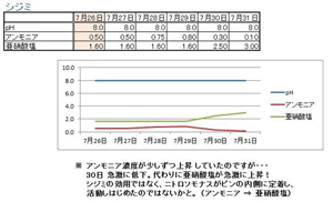 淡水シジミの水質浄化能力（アンモニア・亜硝酸塩）